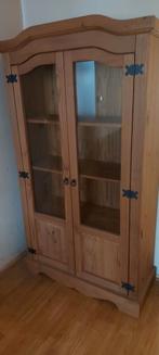 Mexicaanse Grenen Vitrinekast, Huis en Inrichting, Ophalen, Mexicaans, 100 tot 150 cm, Glas