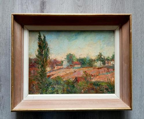 Mediterraan landschap met akkers 1940, Antiek en Kunst, Kunst | Schilderijen | Klassiek, Ophalen of Verzenden