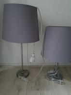 Twee (nacht)lampjes met of zonder lampenkap, Grijs, Rond, Ophalen, 25 tot 50 cm