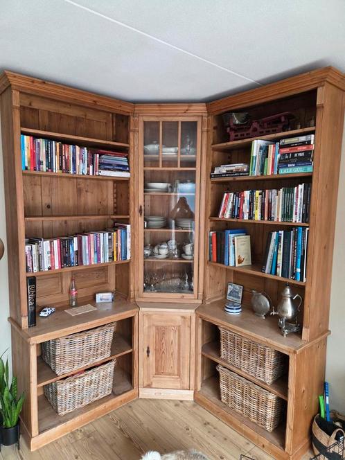 Hoekkast Boekenkast hoekcombinatie - jaar 1880, Antiek en Kunst, Antiek | Meubels | Kasten, Ophalen of Verzenden