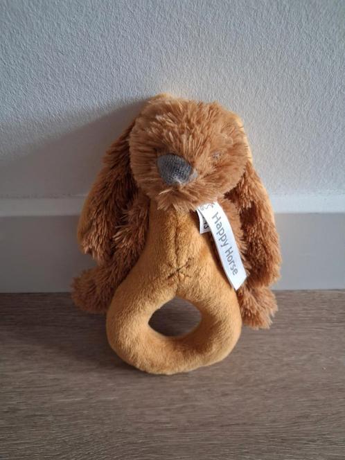 Knuffel rammelaar Richie Happy Horse okergeel K9788, Kinderen en Baby's, Speelgoed | Knuffels en Pluche, Zo goed als nieuw, Overige typen