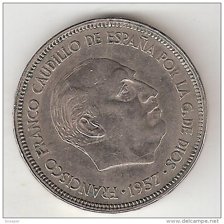 spain 25 pesetas 1957 (64) km 787 xf, Postzegels en Munten, Munten | Europa | Niet-Euromunten, Verzenden, Overige landen, Losse munt