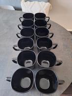 12 nette koffiekopjes / bekers met oor zwart, Ophalen, Gebruikt, Glas, Overige stijlen