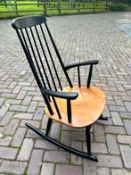 Houten schommelstoel zwart met houtkleur zitting, Antiek en Kunst, Antiek | Meubels | Stoelen en Banken, Ophalen