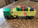 Houten vrachtwagen HEROS met blokjes 21 cm voor, € 7, Ophalen of Verzenden, Gebruikt