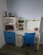 Ikea Micke bureau wit, Stuva boekenkast en bureaustoel, Ophalen, Gebruikt