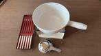 Vintage fondueset met caquelon, Ophalen of Verzenden, Gebruikt, Gietijzer