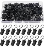 YIXISI 85-delige gordijnclips met haken, metaal, zwart, Ophalen of Verzenden, Nieuw