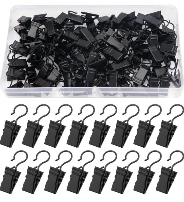YIXISI 85-delige gordijnclips met haken, metaal, zwart, Huis en Inrichting, Woonaccessoires | Overige, Nieuw, Ophalen of Verzenden