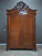 Mahonie biedermeier kuifkast linnenkast demontabel, Antiek en Kunst, Ophalen of Verzenden