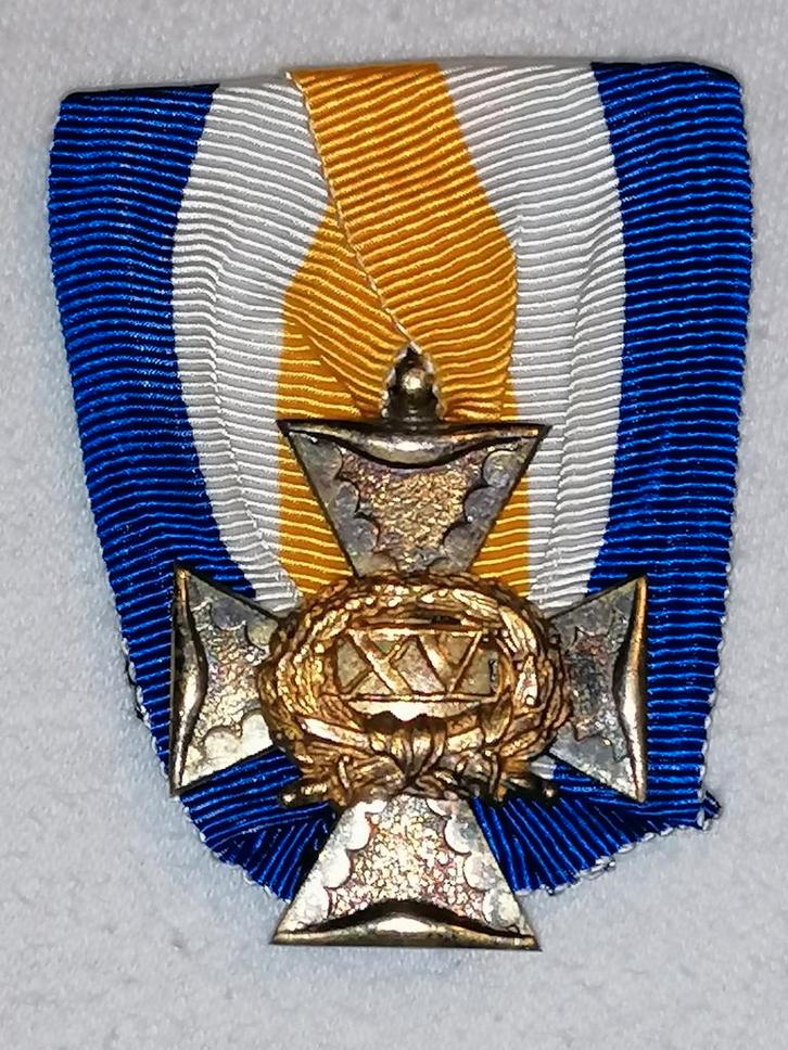 Jeneverkruis zilveren Officiers medaille, Verzamelen, Militaria | Algemeen, Landmacht, Lintje, Medaille of Wings, Nederland, Ophalen of Verzenden