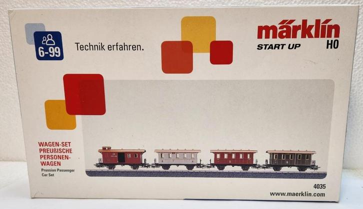 Marklin 4035 Set Pruisische reizigersrijtuigen Nieuw OVP, Hobby en Vrije tijd, Modeltreinen | H0, Nieuw, Wagon, Wisselstroom, Märklin