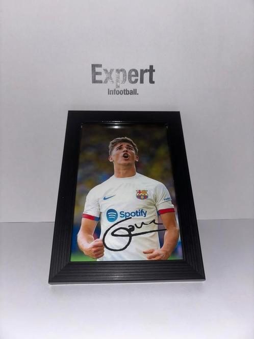 Gavi gesigneerde foto ingelijst - FC Barcelona, Verzamelen, Sportartikelen en Voetbal, Nieuw, Beeldje of Poppetje, Verzenden