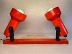 Vintage spot oranje breedte 40 cm seventies porselein E27, Huis en Inrichting, Lampen | Spots, Ophalen of Verzenden, Zo goed als nieuw