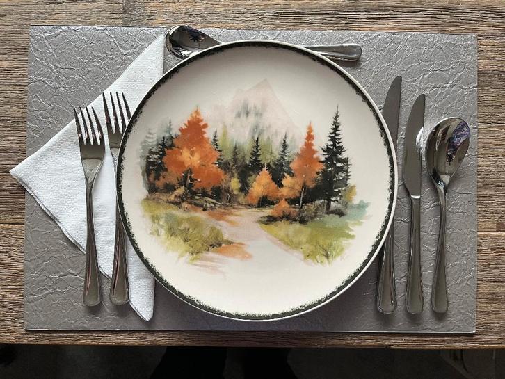 1x of 2x NW set 18-dlg servies m mooie natuur-/hertenprint, Huis en Inrichting, Keuken | Servies, Nieuw, Compleet servies, Overige stijlen