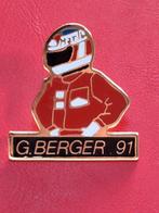 Formule I : GERHARD BERGER , Emaille pin, Verzamelen, Speldjes, Pins en Buttons, Verzenden, Zo goed als nieuw, Sport, Speldje of Pin