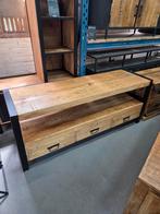 Mooie tv kast 150 cm mangohout met staal, Ophalen, Zo goed als nieuw, 25 tot 50 cm, Minder dan 100 cm