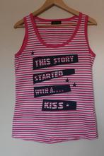 roze/wit gestreepte zwangerschap top, maat: L, Kleding | Dames, Positiekleding, Mama licious, Maat 42/44 (L), Roze, Gedragen