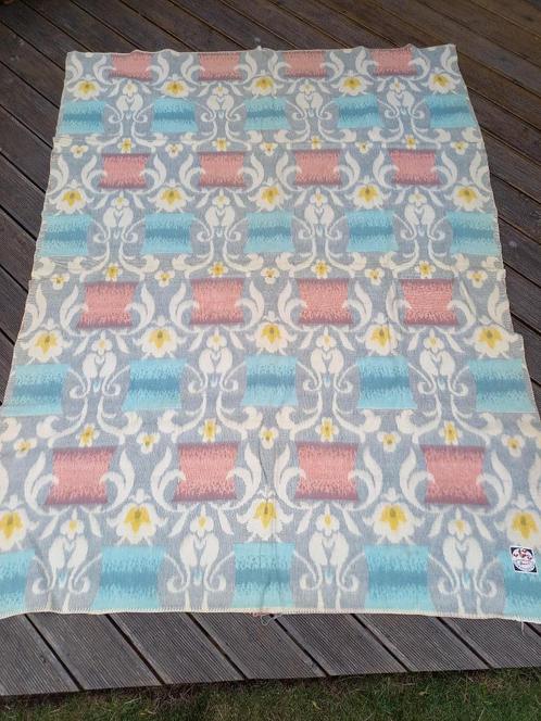 Wollen deken, vintage, retro, merk Dormibella, Huis en Inrichting, Woonaccessoires | Plaids en Woondekens, Gebruikt, Ophalen of Verzenden