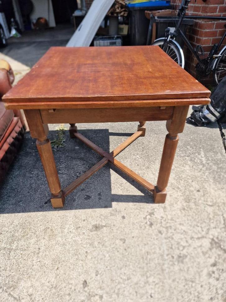 Handige vintage uitschuiftafel – stevig & charmant, Huis en Inrichting, Tafels | Eettafels, Gebruikt, 50 tot 100 cm, Rechthoekig