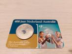 Coincard 400 jaar Nederland-Australie vijfje, Ophalen of Verzenden