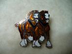 Broche pin paarden, gemerkt Mafro, Ophalen, Zo goed als nieuw, Dier of Natuur, Speldje of Pin