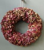 Volle Ingedroogde hortensia krans, Ophalen of Verzenden, Nieuw