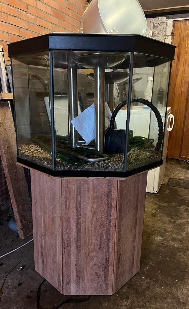 Unieke 8 hoekige aquarium, Dieren en Toebehoren, Vissen | Aquaria en Toebehoren, Gebruikt, Leeg aquarium, Ophalen