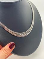 B73 Prachtige zilveren ketting blauwe saffier (deel van set), Ophalen of Verzenden, Zilver, Ketting, Met edelsteen