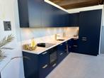 hoekkeuken Nachtblauw gelakt met keramieke werkblad, Huis en Inrichting, Keuken | Complete keukens, Ophalen, Blauw, Hoekkeuken