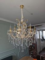 Elegante kroonluchter met kristallen details, Ophalen of Verzenden, Gebruikt, Glas, Klassiek