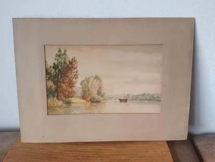 aquarel Maarten Jacob Wessel tekenleraar Rotterdam 1864-1936, Antiek en Kunst, Kunst | Schilderijen | Klassiek, Ophalen