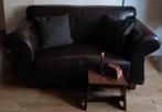 Bruine Leren Bank 2-Zits, Ophalen, Gebruikt, 150 tot 200 cm, Tweepersoons
