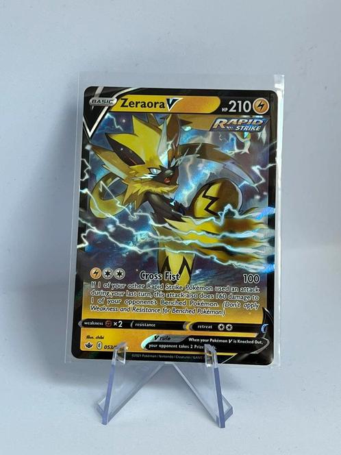 Pokémon - Zeraora V, Hobby en Vrije tijd, Verzamelkaartspellen | Pokémon, Zo goed als nieuw, Losse kaart, Verzenden