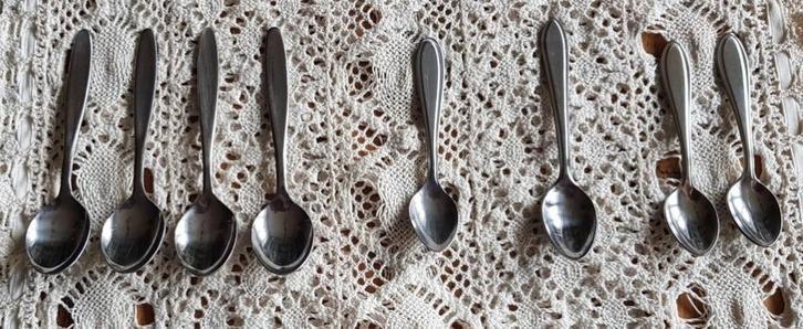 8 advokaat lepeltjes, stainless, Nieuwpoort, Inoxa, RVS, Huis en Inrichting, Keuken | Bestek, Gebruikt, Los bestek, Rvs of Chroom