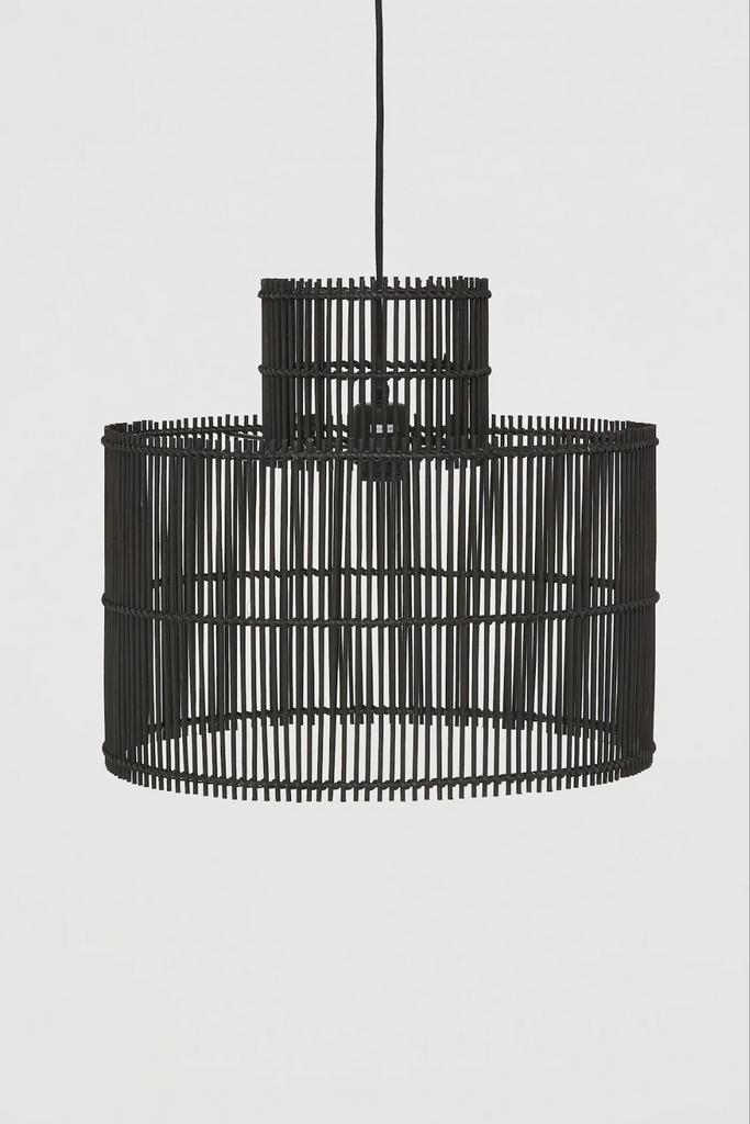 H&M Home Pendant bamboo Hanglamp, Huis en Inrichting, Lampen | Hanglampen, Zo goed als nieuw, Minder dan 50 cm, Metaal, Stof, Ophalen of Verzenden