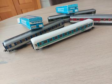 4 Märklin DB d-trein rtg'n artnr 4221+4092+4093+4094 2ovp beschikbaar voor biedingen