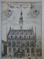 gravure het stadhuis te Veere, Smallegange 1696, Antiek en Kunst, Verzenden