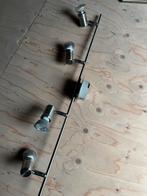 3 lampen op rails en los, Ophalen, Halogeen, Metaal of Aluminium, Plafondspot of Wandspot