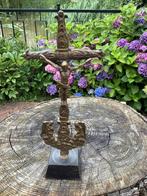 Antiek koperen Frans kruisbeeld ❤️ engelen corpus crucifix, Antiek en Kunst, Ophalen of Verzenden