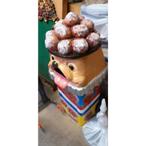 Oliebollen afvalbak – Oliebol 50 x 50 x 130 cm Verrijdbaar, Verzamelen, Ophalen, HorecaBeelden, Nieuw, HorecaBeelden