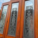 272hx201br Driedelige art nouveau deurenset geetst glas, Doe-het-zelf en Verbouw, Deuren en Horren, Ophalen, Binnendeur, Zo goed als nieuw