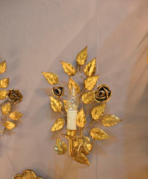 Florentijnse goud vergulde wandlampjes 2 stuks beschikbaar, Huis en Inrichting, Lampen | Wandlampen, Zo goed als nieuw, Ophalen of Verzenden
