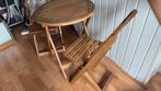 Houten tuinset 1 tafel 2 stoelen, Gebruikt, Bijzettafel, Tuinset, Hout