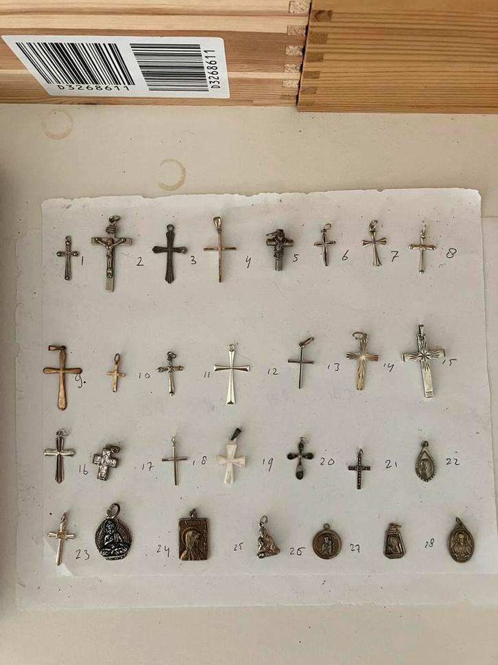 Diverse zilveren kruisjes, Sieraden, Tassen en Uiterlijk, Kettinghangers, Zo goed als nieuw, Zilver, Ophalen of Verzenden