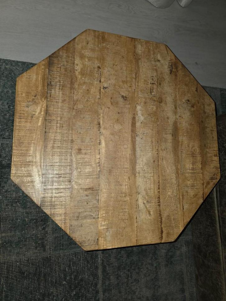 Salontafel Set Mango Hout & Metaal, Huis en Inrichting, Tafels | Salontafels, Gebruikt, Minder dan 50 cm, 50 tot 100 cm, 50 tot 100 cm