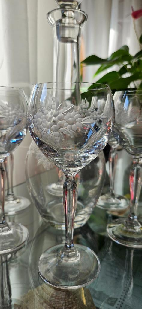 Mooi handgeslepen kristallen set, Verzamelen, Porselein, Kristal en Bestek, Zo goed als nieuw, Overige typen, Kristal, Ophalen