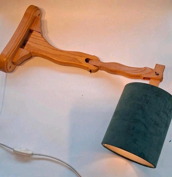 Vintage Deense Houten Schaarlamp, Huis en Inrichting, Lampen | Wandlampen, Zo goed als nieuw, Ophalen of Verzenden