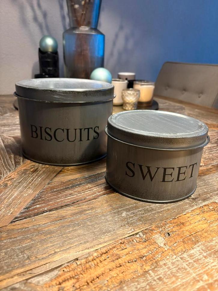 Blikken - Sweet & Biscuits, Huis en Inrichting, Keuken | Keukenbenodigdheden, Gebruikt, Ophalen of Verzenden