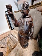 Houten beeld van een monnik met bierpul, Antiek en Kunst, Ophalen of Verzenden
